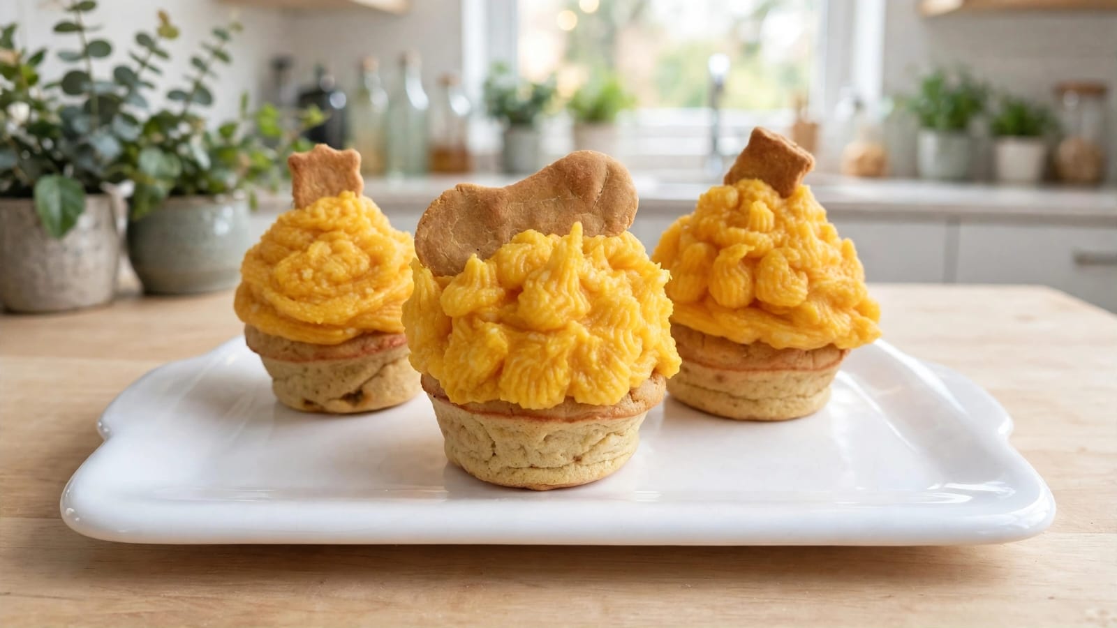 Cupcake de pollo y calabaza para perros